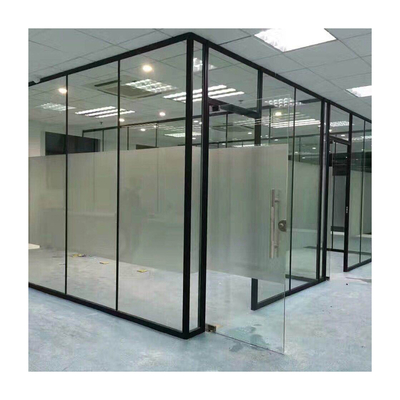 Factory Contemporary Custom Aluminum Alloy Office Partition Double Glass Wall Partitions Finished Product